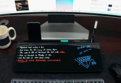 Desktop Glass Whiteboard and Organizer