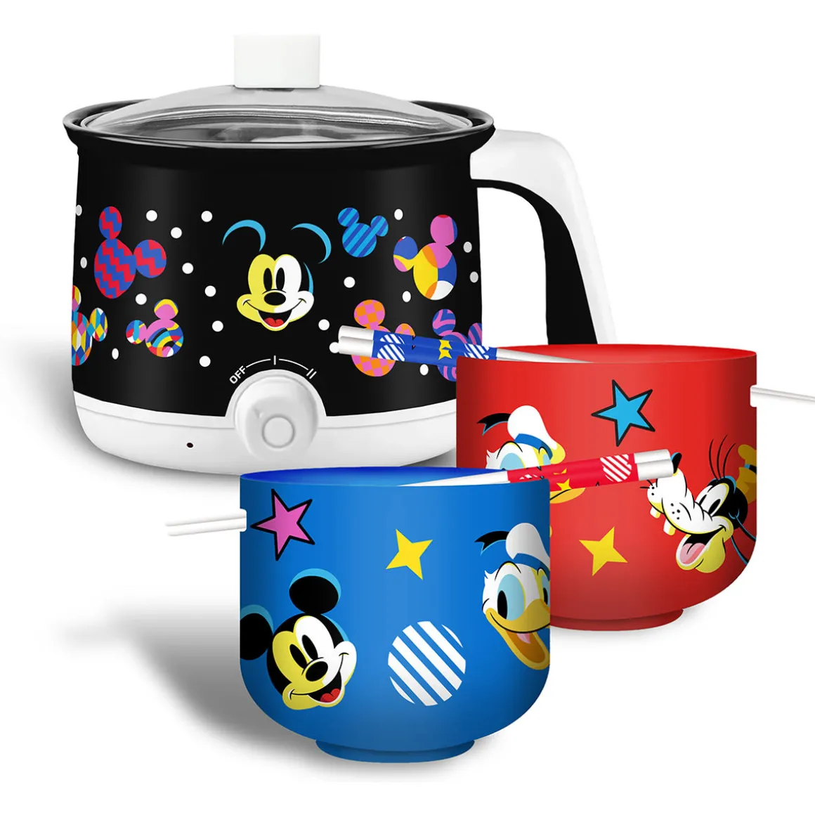 Disney Mickey Mouse Hot Pot with Ramen Bowls