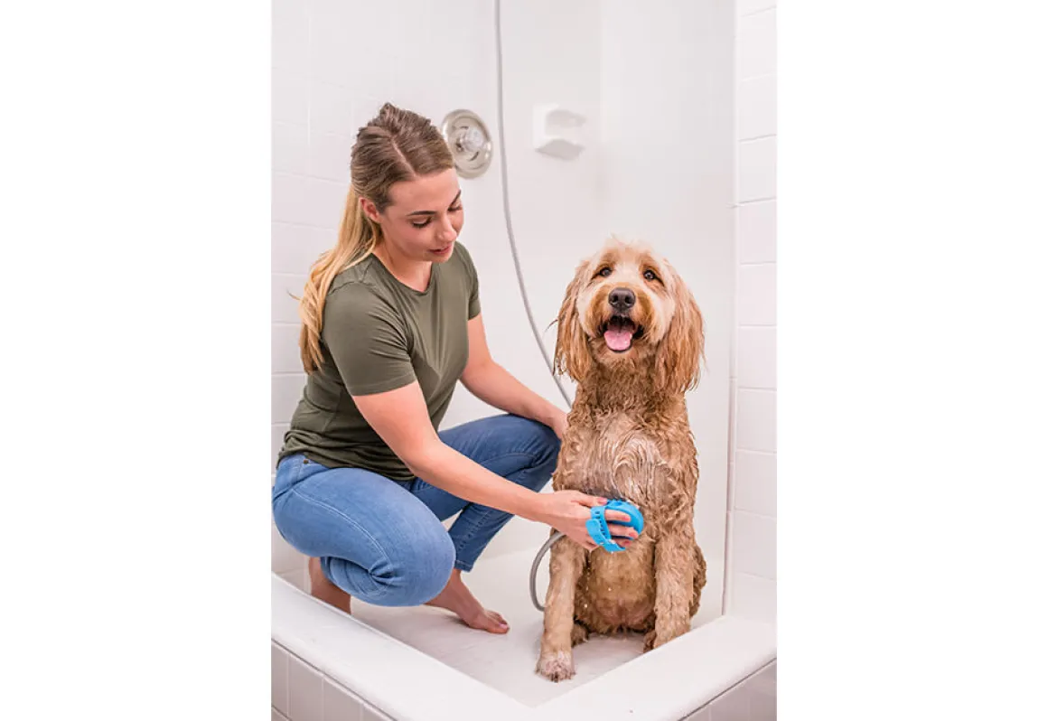 Dog Bath Brush Sprayer and Scrubber