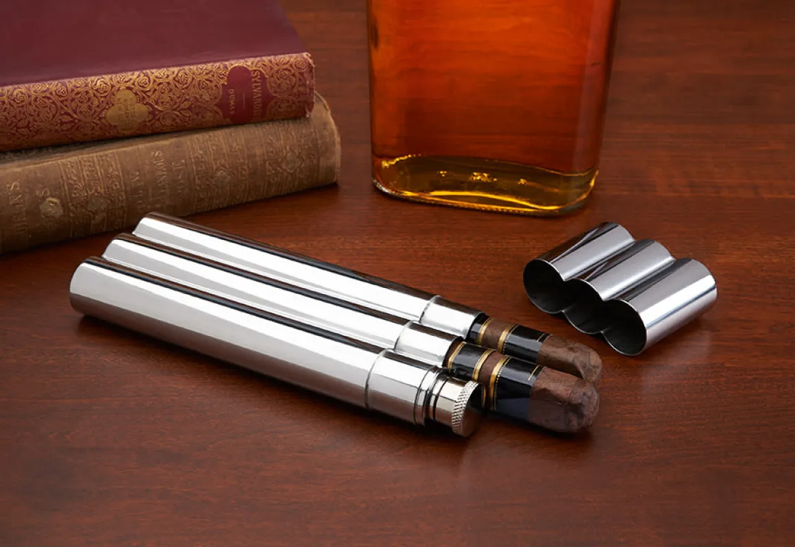 Double Cigar Holder And Flask