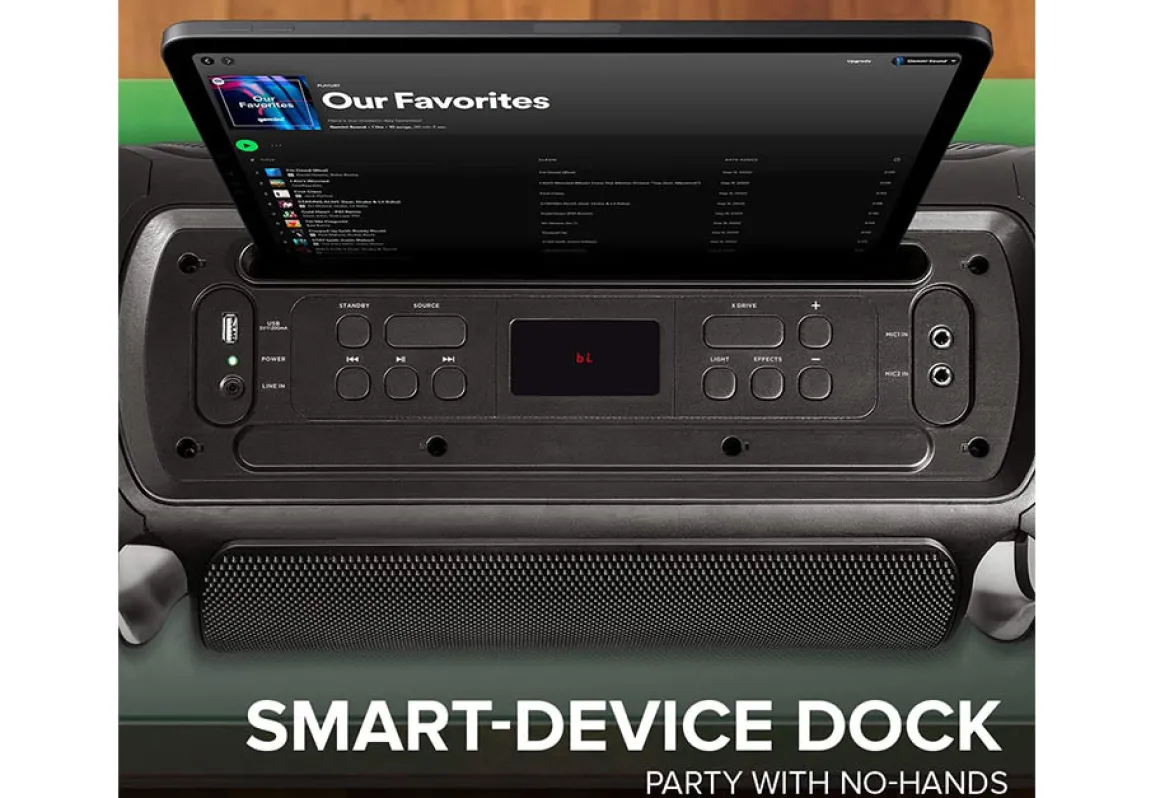 Dual 8" Home Stereo System With LED Party Lighting