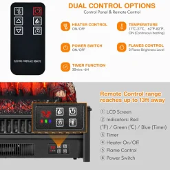 Electric Fireplace Log Set Heater