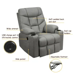 Electric Power Lift Heated Massage Chair Recliner