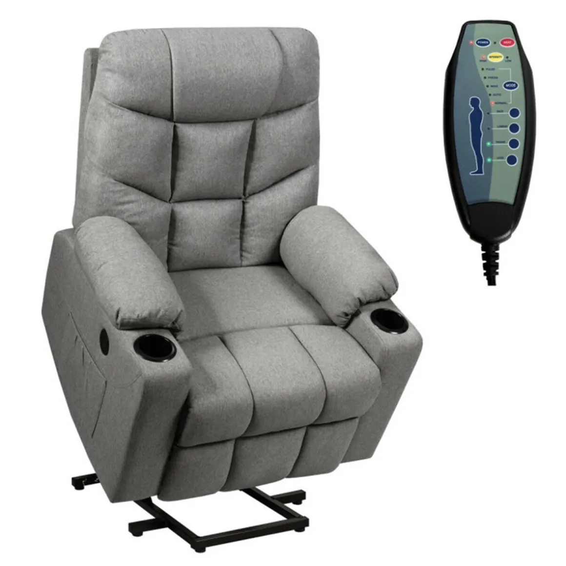 Electric Power Lift Heated Massage Chair Recliner