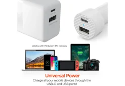 Fast Charge Dual Output Wall and Car Charger Set