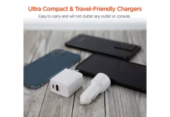 Fast Charge Dual Output Wall and Car Charger Set