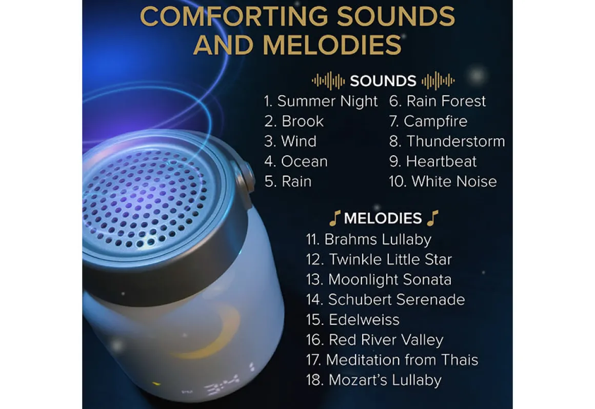 Firefly Sound Machine with Alarm Clock and Bluetooth Speaker