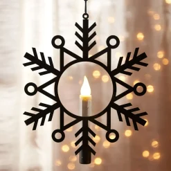 Flameless Hanging Snowflake Candles (Set of 4)