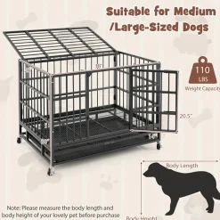 Foldable Heavy-Duty Metal Dog Cage