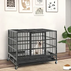Foldable Heavy-Duty Metal Dog Cage