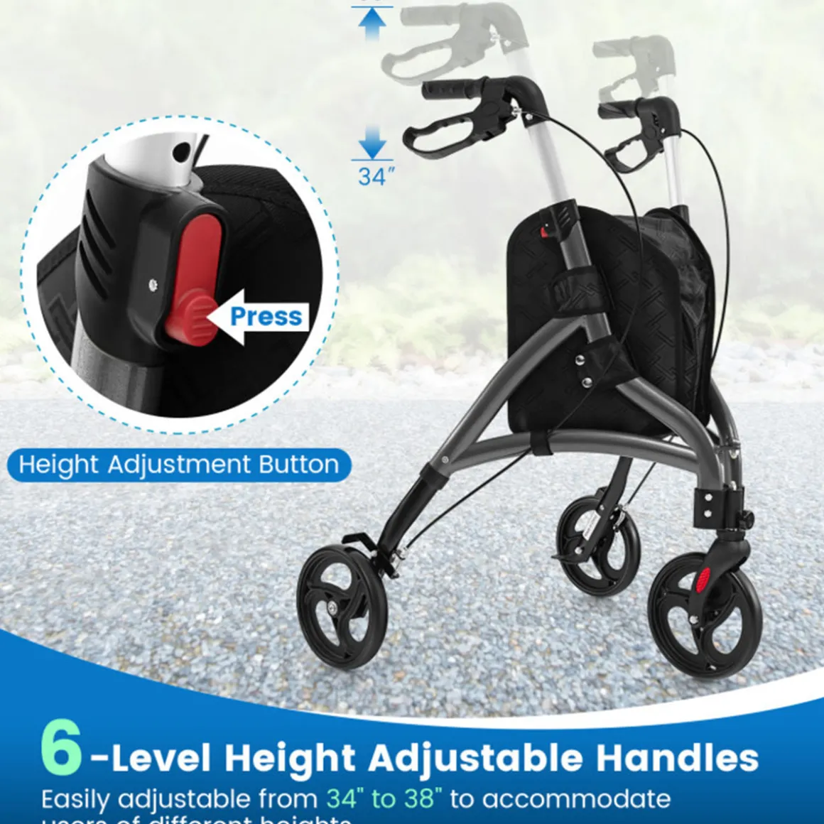 Foldable Rollator Walker