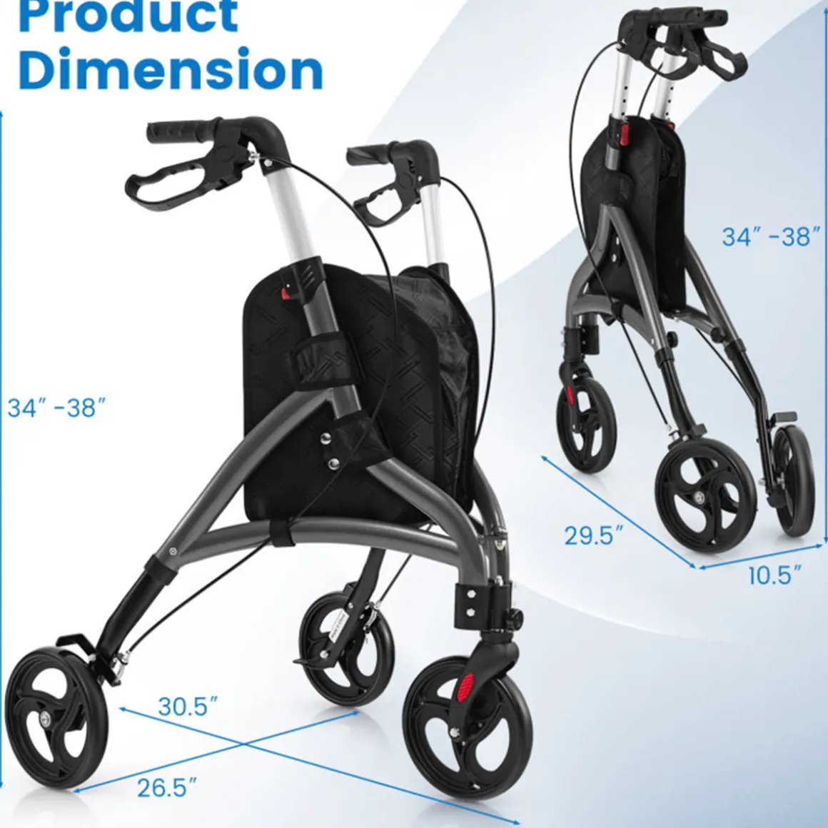 Foldable Rollator Walker
