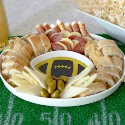 Football Olive Oil and Vinegar Dipping Platter