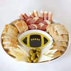 Football Olive Oil and Vinegar Dipping Platter