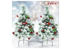 2-Ft. Cordless Pre-Lit Walkway Trees (Set of 2)