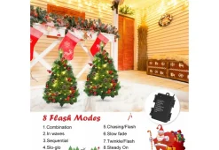 2-Ft. Cordless Pre-Lit Walkway Trees (Set of 2)