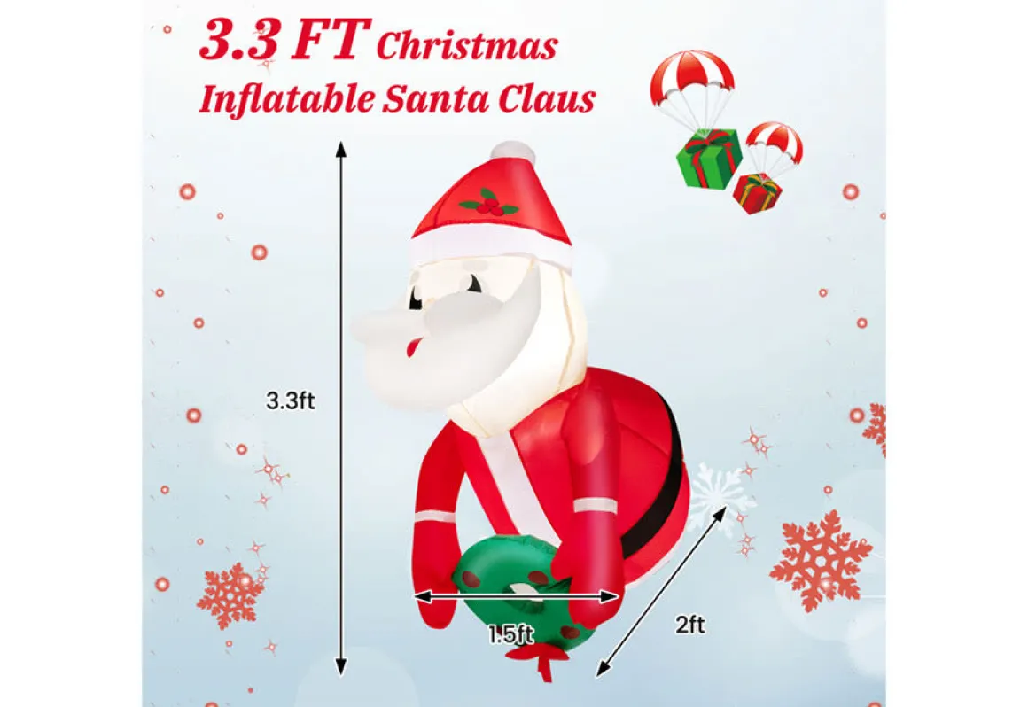 3-Ft. Inflatable Santa Claus with Suction Cups