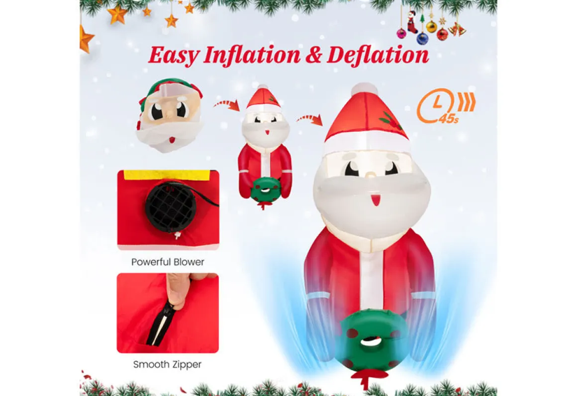 3-Ft. Inflatable Santa Claus with Suction Cups