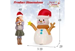 4-Ft. Inflatable Snowman with Rotating LED Lights