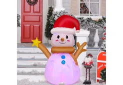 4-Ft. Inflatable Snowman with Rotating LED Lights