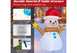 4-Ft. Inflatable Snowman with Rotating LED Lights