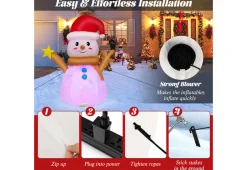 4-Ft. Inflatable Snowman with Rotating LED Lights