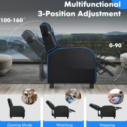 Gaming Massage Recliner Chair with Bluetooth Speakers