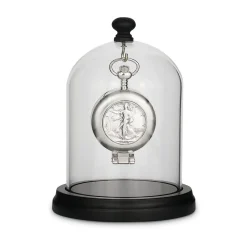 Glass Dome Silver Walking Liberty Half Dollar Pocket Watch