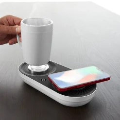 Heating/Cooling Beverage Base with Wireless Charging by Sharper Image
