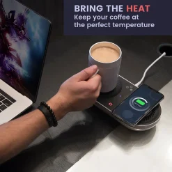 Heating/Cooling Beverage Base with Wireless Charging by Sharper Image