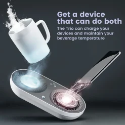 Heating/Cooling Beverage Base with Wireless Charging by Sharper Image