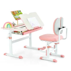 Height-Adjustable Kids Desk and Chair Set