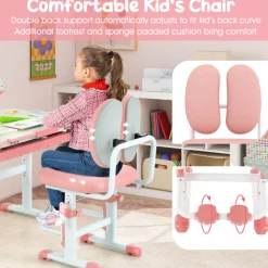 Height-Adjustable Kids Desk and Chair Set