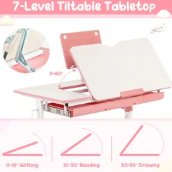 Height-Adjustable Kids Desk and Chair Set