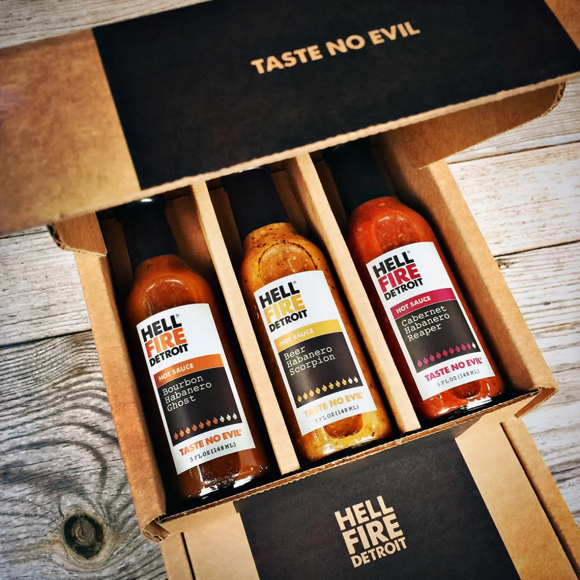 Hell Fire Detroit Inferno Hot Sauce Gift Set