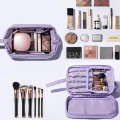 2-in-1 Cosmetic Case with Makeup Brush Compartment