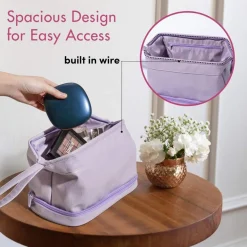 2-in-1 Cosmetic Case with Makeup Brush Compartment
