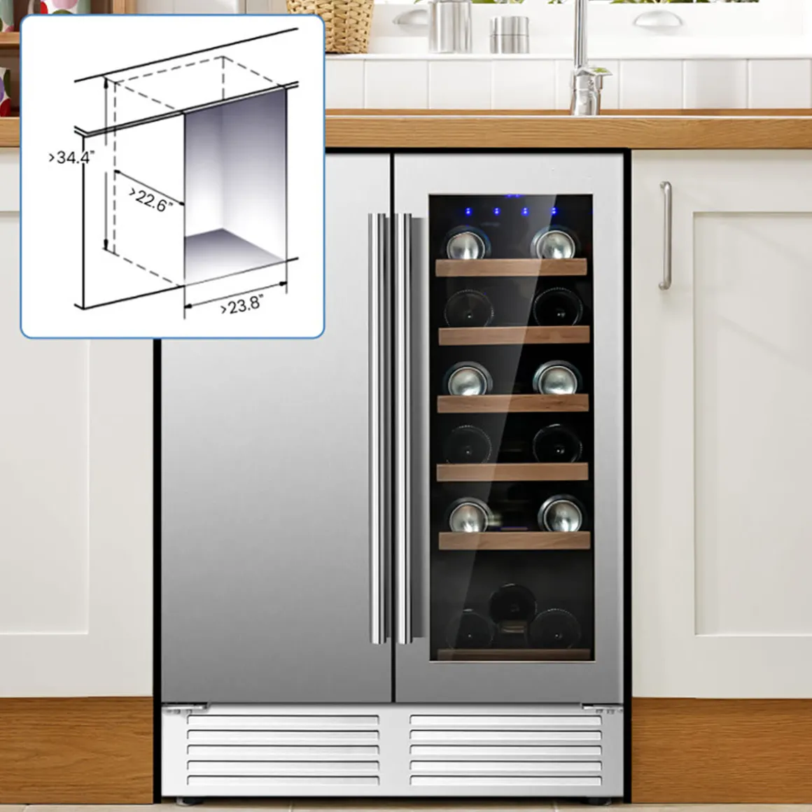 2-in-1 Dual Zone Beverage and Wine Cooler