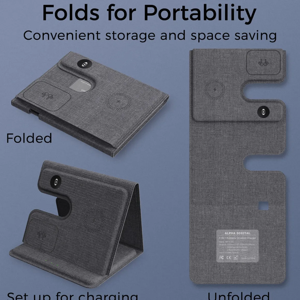 3-in-1 Foldable Wireless Charging Stand