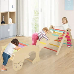7-in-1 Indoor Climbing Toys with Reversible Ramp