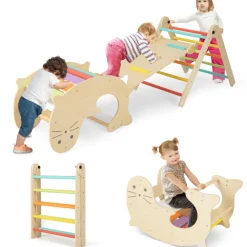 7-in-1 Indoor Climbing Toys with Reversible Ramp