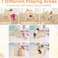 7-in-1 Indoor Climbing Toys with Reversible Ramp
