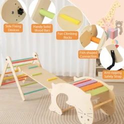7-in-1 Indoor Climbing Toys with Reversible Ramp
