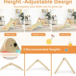7-in-1 Indoor Climbing Toys with Reversible Ramp