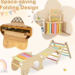 7-in-1 Indoor Climbing Toys with Reversible Ramp