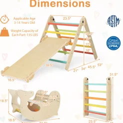 7-in-1 Indoor Climbing Toys with Reversible Ramp