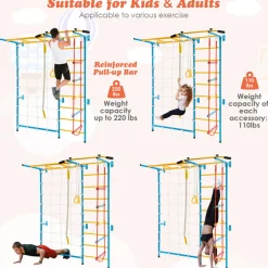 7-in-1 Kids Indoor Swedish Wall Gym Set