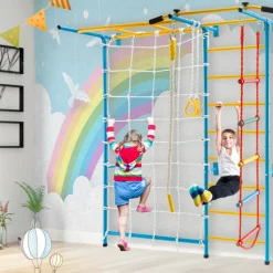 7-in-1 Kids Indoor Swedish Wall Gym Set
