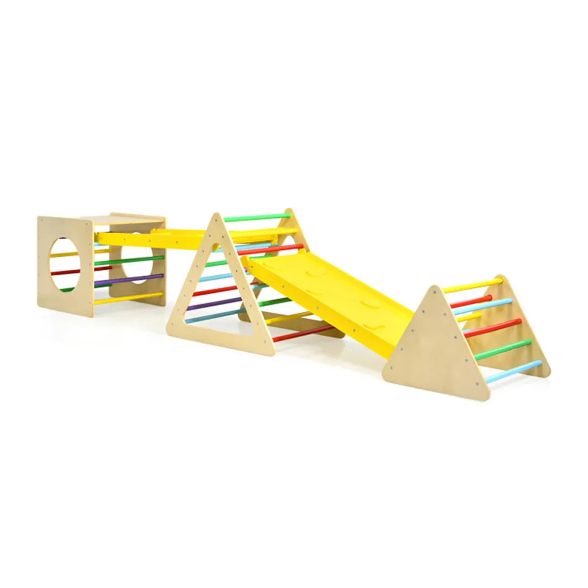 5-in-1 Kids Triangle Climber Play Gym Set