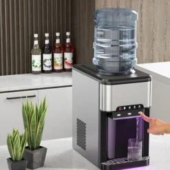 3-in-1 Water Cooler with Built-In Ice Maker